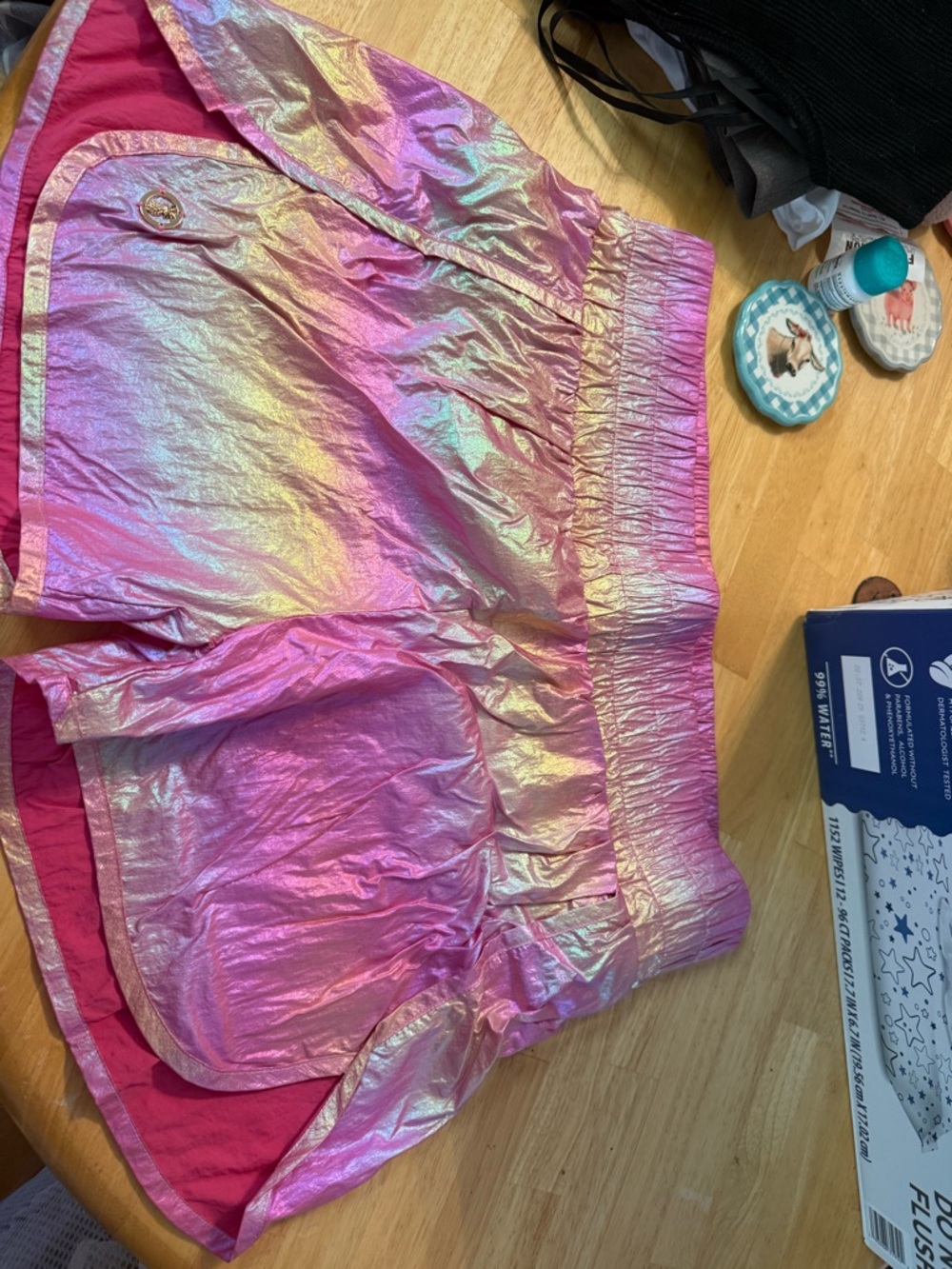 Simply Southern Iridescent Pink Athletic Shorts